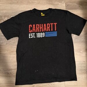 Carhartt Relaxed Fit EST 1889 Graphic T Shirt Black Mens Size Large Made in USA